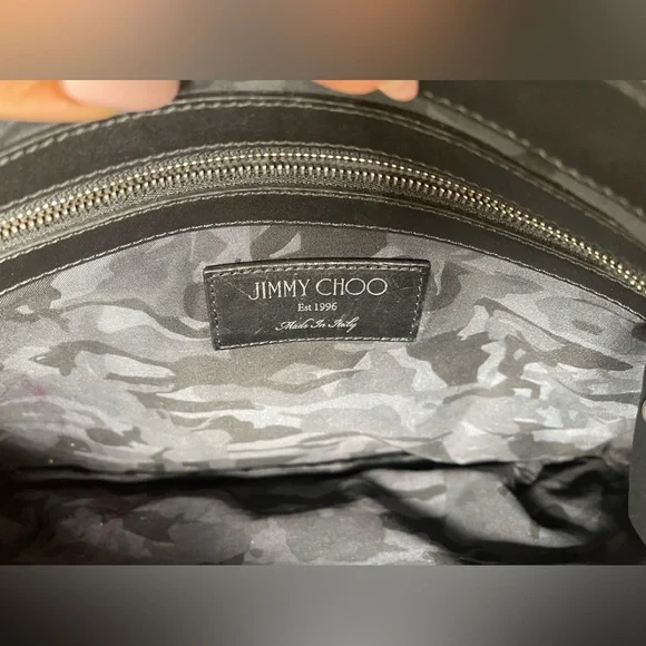 Jimmy Choo Oversized Derek Clutch Wrislet Black Leather Studded Star Bag - Picture 16 of 17